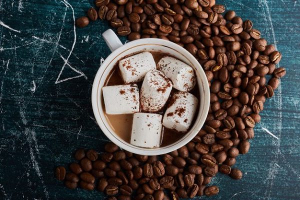 cup coffee with marshmallows 114579 16828